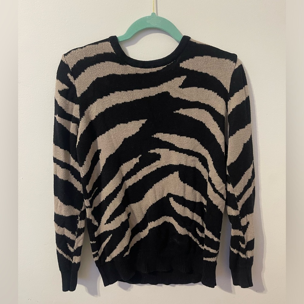 Black and tan animal print sweater